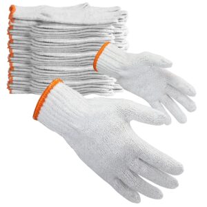 Knitted White Cotton Gloves